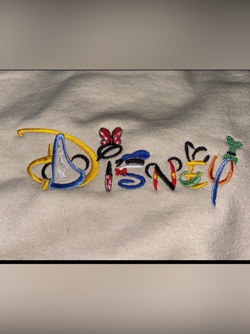 Disney Spell Out Character Embroidered Logo Sweatshirt NWOT - Picture 3 of 3